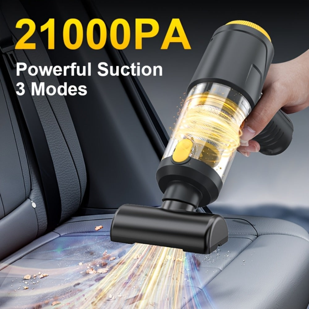 Car Vacuum Cordless 21000Pa Powerful Handheld Wireless 6000mAh USB Rechargeable for Entryways, Bedrooms and Living Spaces