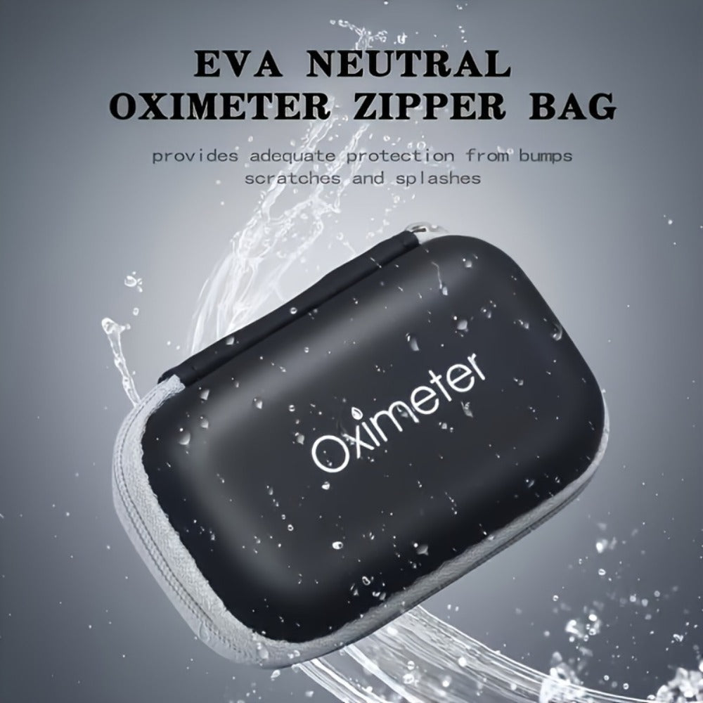Fingertip Oximeter Case with Cleaning Rod, Hard Shell Dustproof Shockproof Travel Pouch for Pulse SpO2 Blood Oxygen Monitor