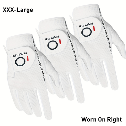 Wet Weather Golf Gloves Rain Grip 3-Pack for Men | Breathable Water-Resistant Golf Gloves for Left & Right Hand