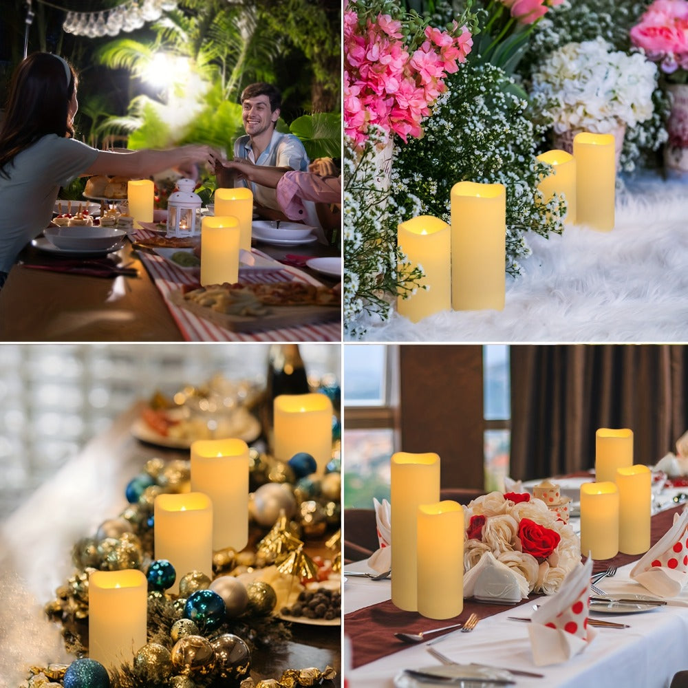 24-Piece Flameless LED Candle Set with Four Remotes and 4-, 5- or 6-Inch Battery-Operated Candles for Event and Home Decor