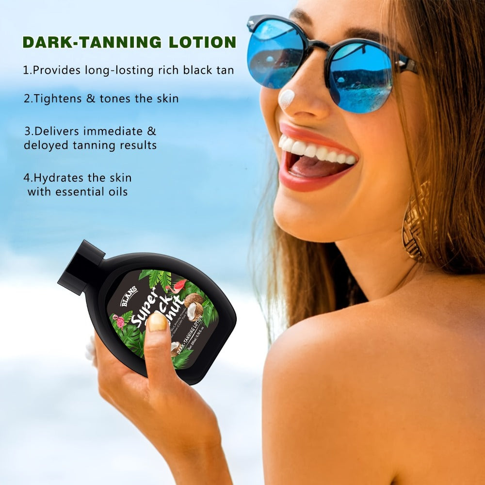 Sunless Tanning Cream with Coconut Natural Glow Bronzing Lotion Alcohol-Free BPA-Free for All Skin Types Medium Skin Tone Daily Self Tanner