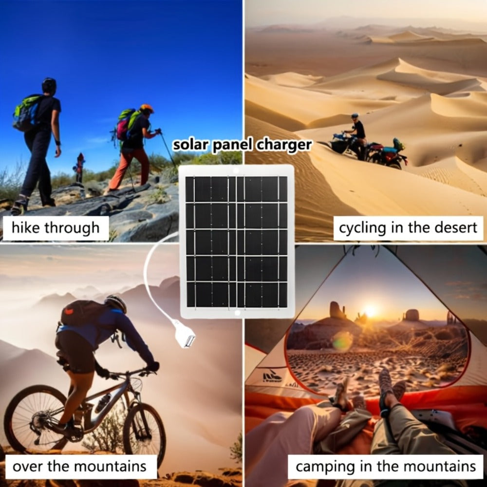 Outdoor Solar Phone Charger 5V USB 2.5A, Portable Solar Charging Panel for Camping Hiking Backpacking