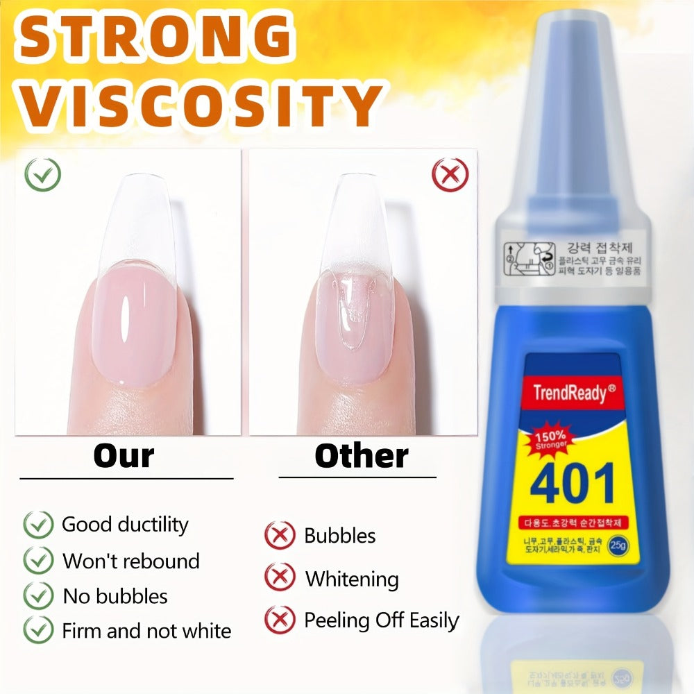Nail Glue 2 Pack 25g Each Super Strong Waterproof Extra Hold – Fast Drying No Lamp Needed Long Lasting Press On Nail Adhesive for Fake Nails