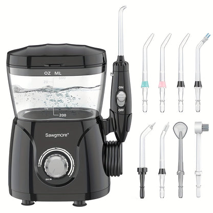 Water Flosser for Teeth & Braces 600ml Large Tank – 10 Adjustable Pressure Levels 8 Nozzles IPX4 Waterproof Professional Oral Irrigator