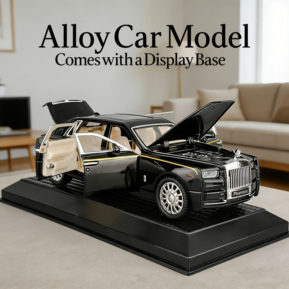 Collectible Diecast Car Model Zinc Alloy with Display Base & Openable Doors – Highly Detailed Static Decoration for Home Office Desk