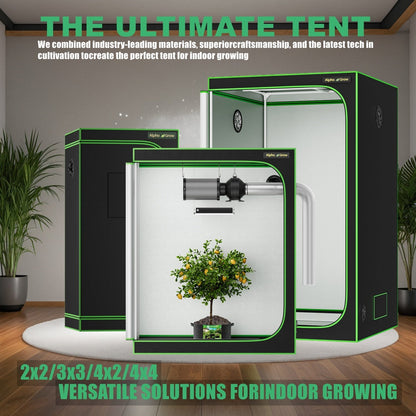 Indoor Grow Tent 1680D Lightproof with Viewing Window, Floor Tray & No-Tool Assembly, Hydroponic Setup for Seedling & Vertical Flowering