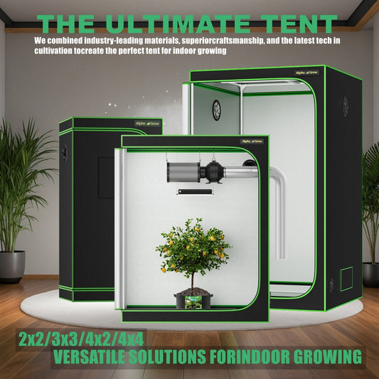 Indoor Grow Tent 1680D Lightproof with Viewing Window, Floor Tray & No-Tool Assembly, Hydroponic Setup for Seedling & Vertical Flowering