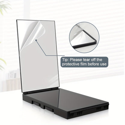 360° LED Self Hair Cutting Mirror, Anti-Fog HD Glass, Touch Dimming LED Light, USB Rechargeable 1500mAh