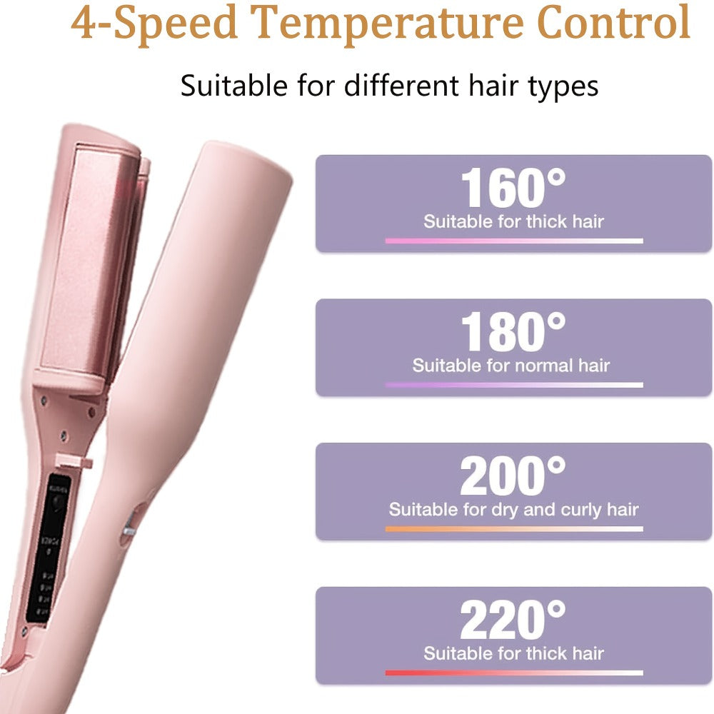 32mm Wave Curling Iron - Women's Hair Curler for Deep Curls & Instant Beach Waves, Professional Salon Styling Tool for All Hair Types