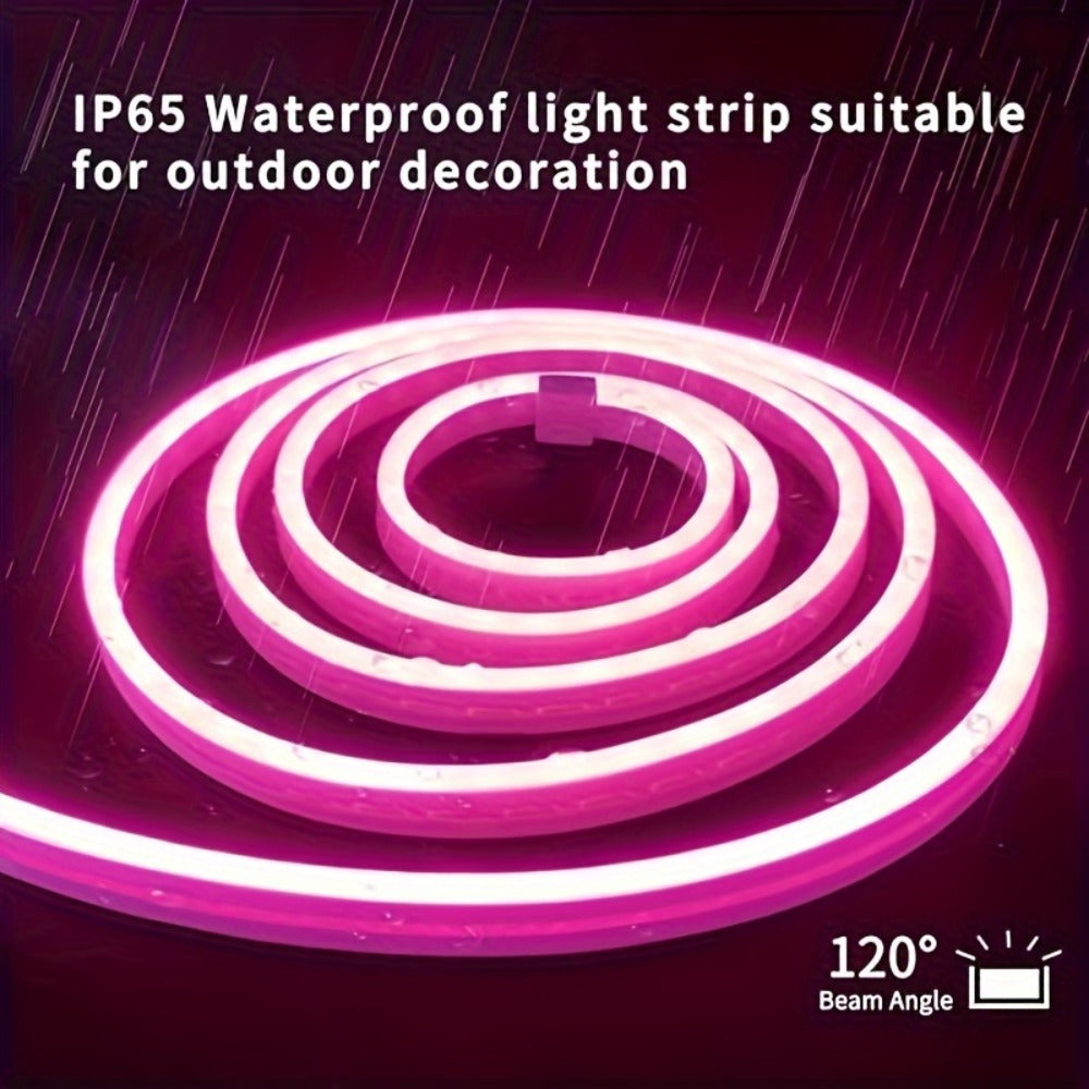 Neon LED Strip Lights 10m 32.8ft with Power Adapter, 24V Flexible Neon Light Strip in White, White