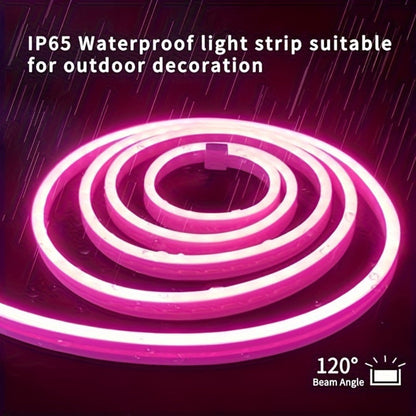 Neon LED Strip Lights 10m 32.8ft with Power Adapter, 24V Flexible Neon Light Strip in White, White