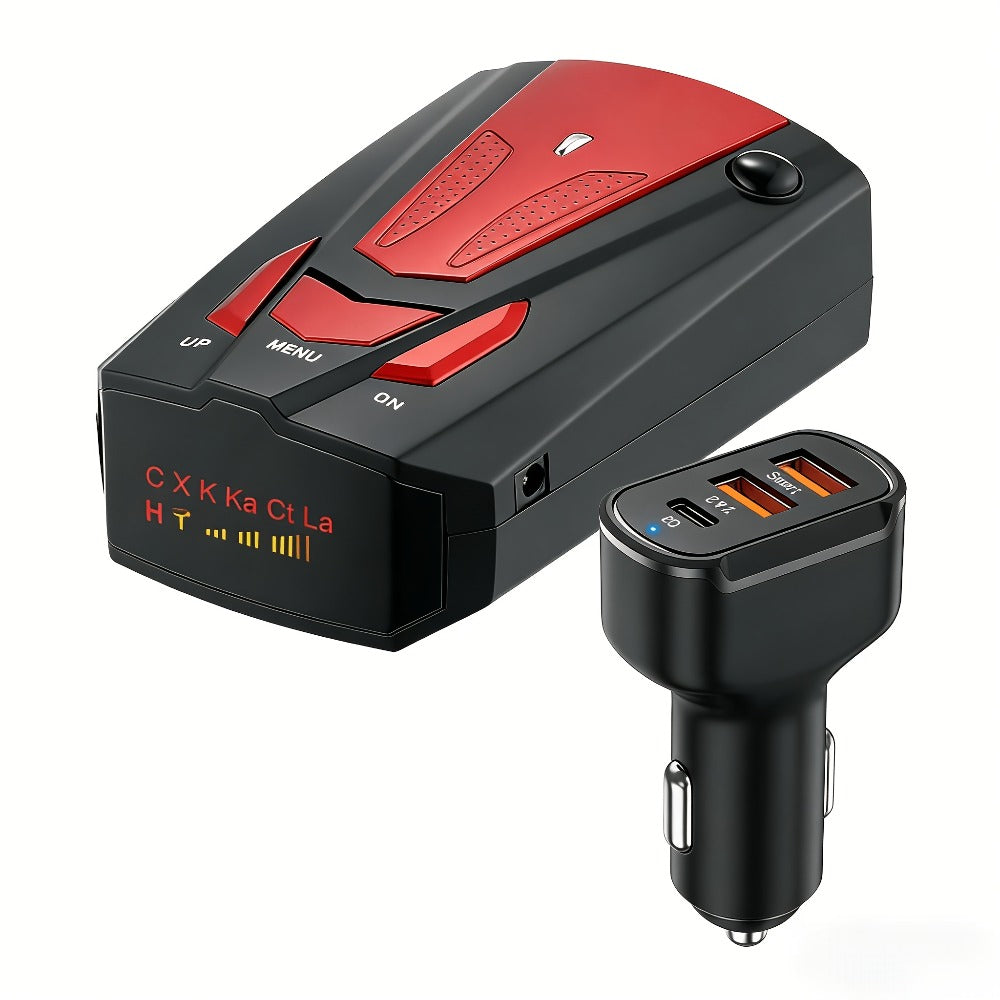 16-Band GPS Detector for Cars 360 Degree Anti-GPS Speed Camera LIDAR Detector Voice Alarm Real-Time Threat Alerts Enhanced Safety Features