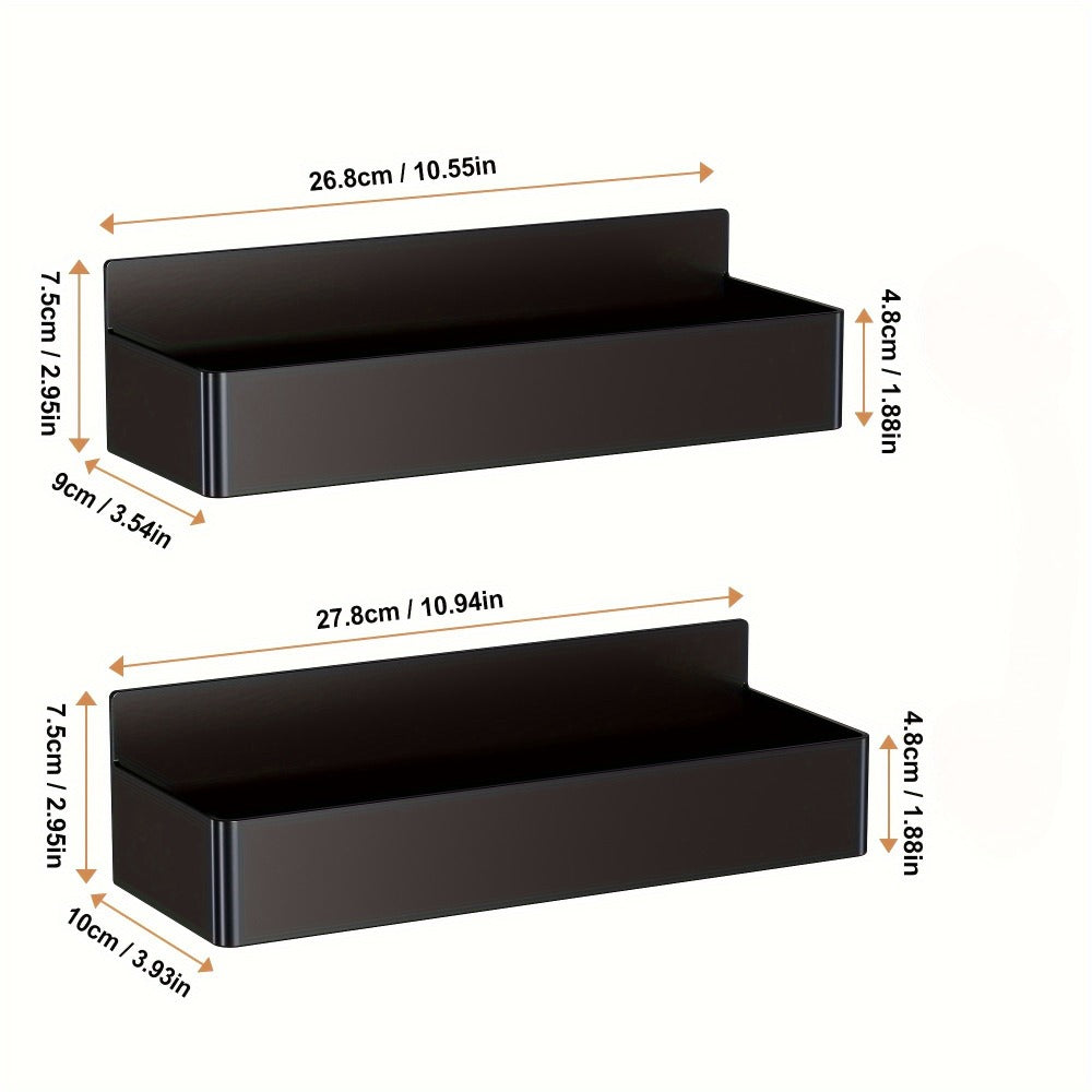 Magnetic Refrigerator Spice Rack Trays in Black or White with Two- or Four-Piece Set Options