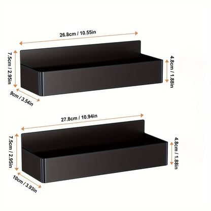 Magnetic Refrigerator Spice Rack Trays in Black or White with Two- or Four-Piece Set Options