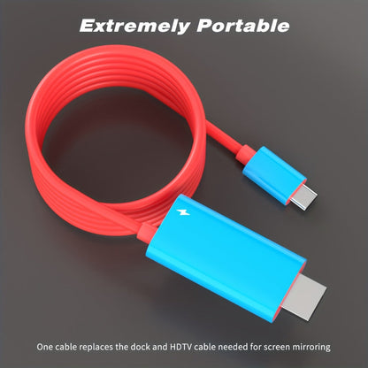 USB C to HDMI Cable 4K 30Hz for Nintendo Switch OLED – PD 100W Charging Portable USB-C HDTV Adapter for Laptop Tablet Phone MacBook
