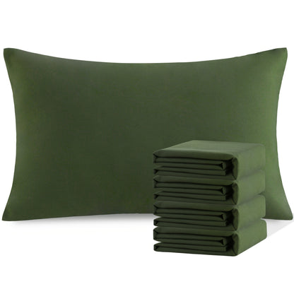Pillowcases 4 Pack Queen 20x30 – Brushed Microfiber Soft Wrinkle-Free Fade-Resistant Envelope Closure Solid Color 32 Colors