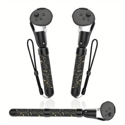 Meta Quest 3S Controller Handle Extension Grips, 3-in-1 VR Handle Attachments for Beat Saber, Golf+