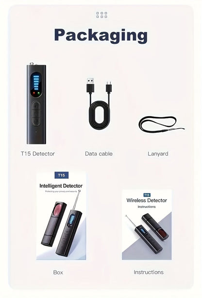 Hidden Camera Detector Anti-Spy RF Signal Scanner, GPS Tracker Finder, Wireless Bug Detector, Portable Protection for Hotels