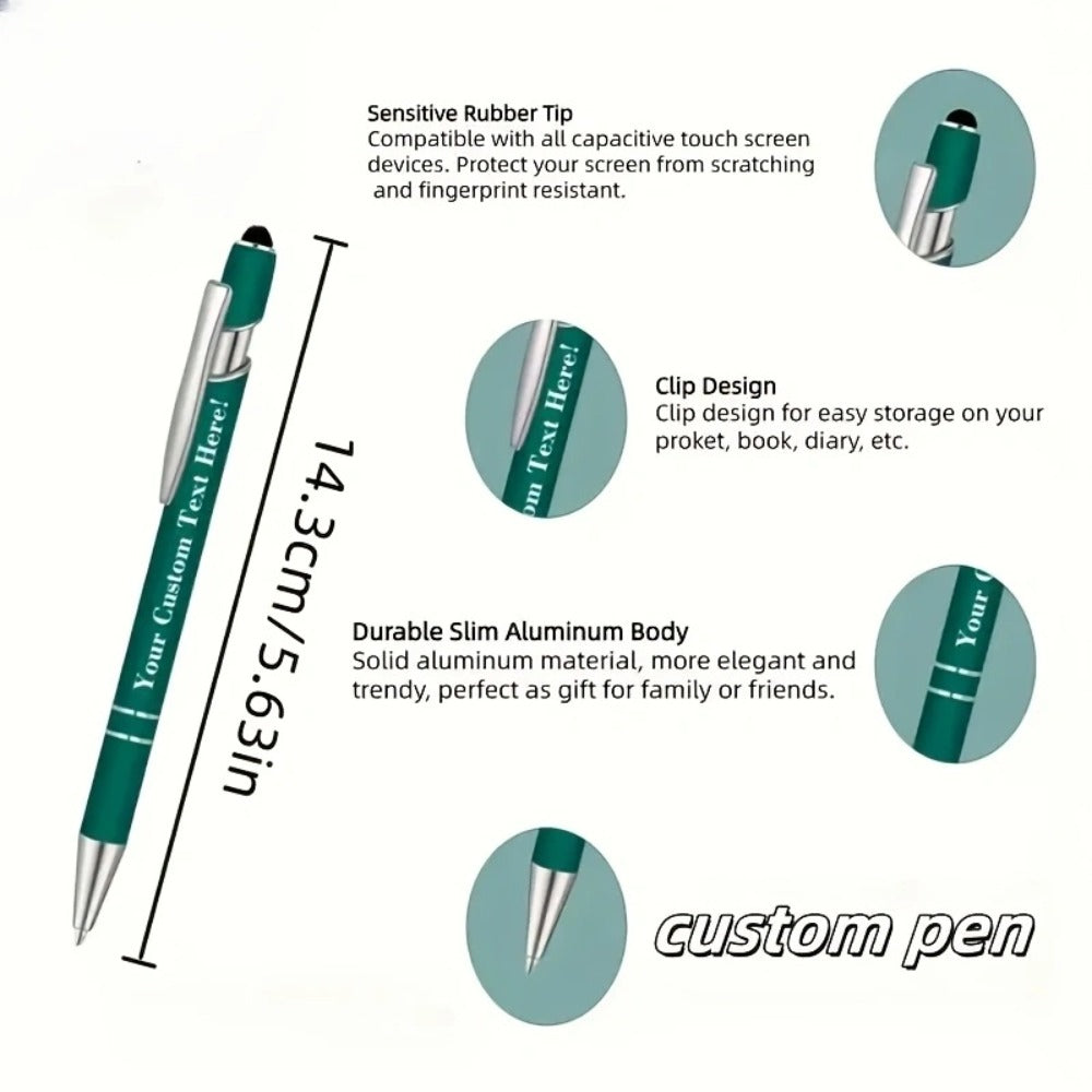 Custom Ballpoint Pens with Pencil Pouch Bulk Set, Personalized Ballpoint Pen Pack for Corporate Gifts
