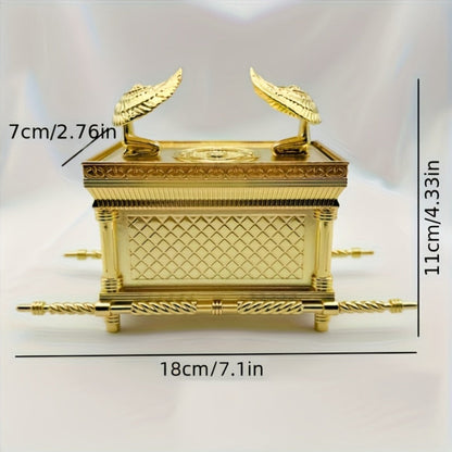 Ark of the Covenant Figurine – Golden Artisan Tabletop Statue, Spiritual Religious Decor for Home & Office, Hanukkah