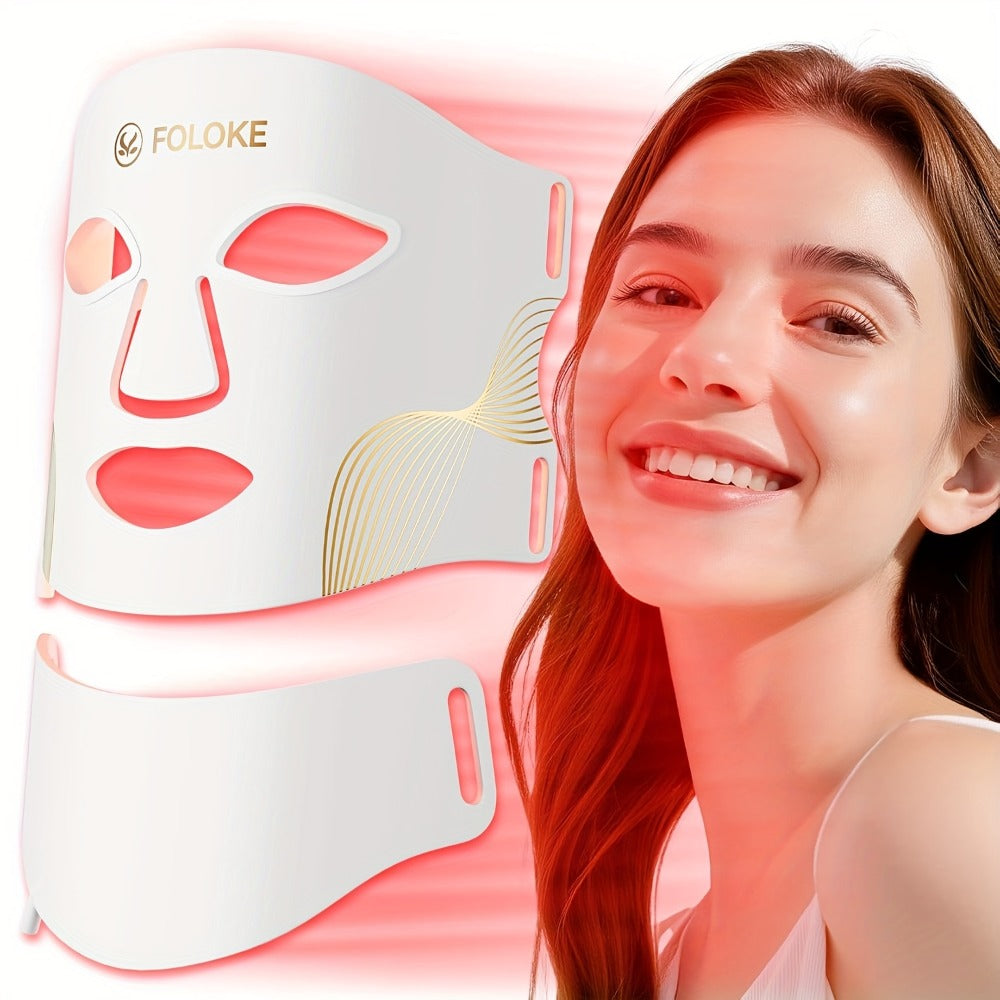 LED Light Therapy Face Mask 7 Color Red Light FDA Cleared Face and Neck Mask for Acne for Entryways, Bedrooms and Living Spaces