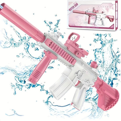 Continuous-Fire Water Gun for Kids & Adults, High- Long-Range Squirt Blaster for Summer Beach Pool Backyard Outdoor Play