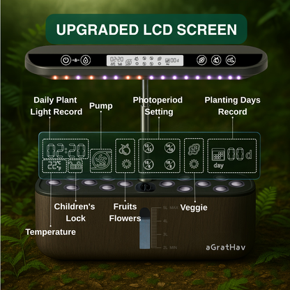 Hydroponic Garden Kit 14-Pod with LED Grow Light – Smart Timer, Quiet Pump & 1.32 Gal Tank, 75-Piece Indoor Herb Garden System