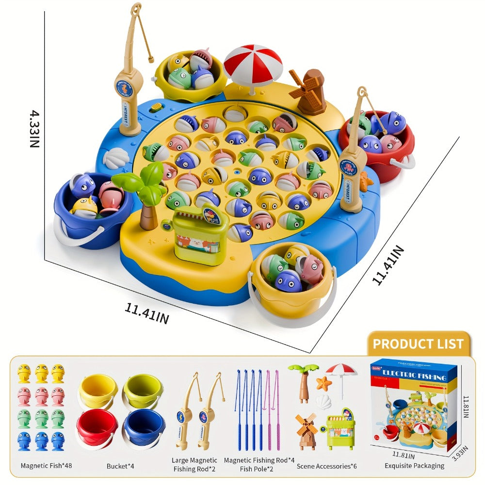 Magnetic Fishing Game for Kids 66 Pieces, Ocean Fishing Toy Set with Rods for Toddlers Ages 3 4 5 6