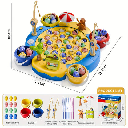 Magnetic Fishing Game for Kids 66 Pieces, Ocean Fishing Toy Set with Rods for Toddlers Ages 3 4 5 6