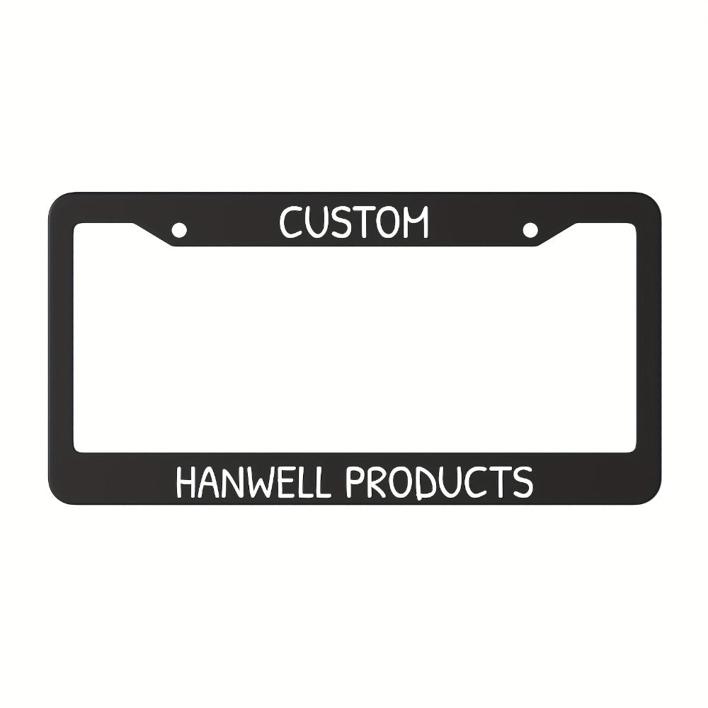 Custom License Plate Frame – 6 Font Styles, Heavy-Duty Weather-Resistant Car Tag Holder, Personalized Front & Rear License Plate Border