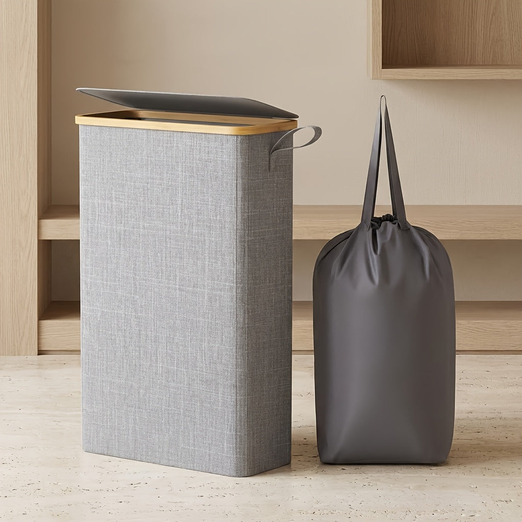 Slim Lidded Laundry Hamper with Removable Bag in Six Colors and 50L, 65L or 75L Options Pictured