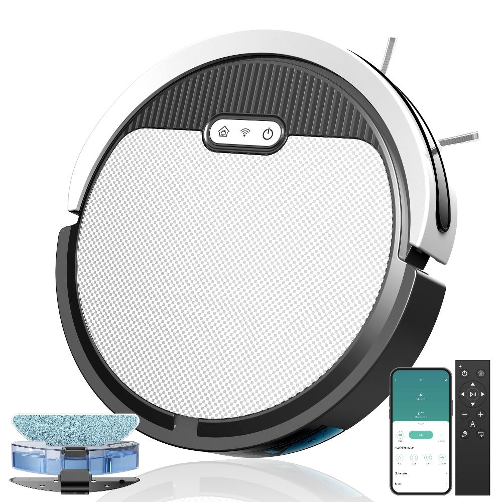 Robot Vacuum Cleaner Mop Combo 5000Pa Max Suction 2-in-1 with App & Voice Control - Scheduled Cleaning