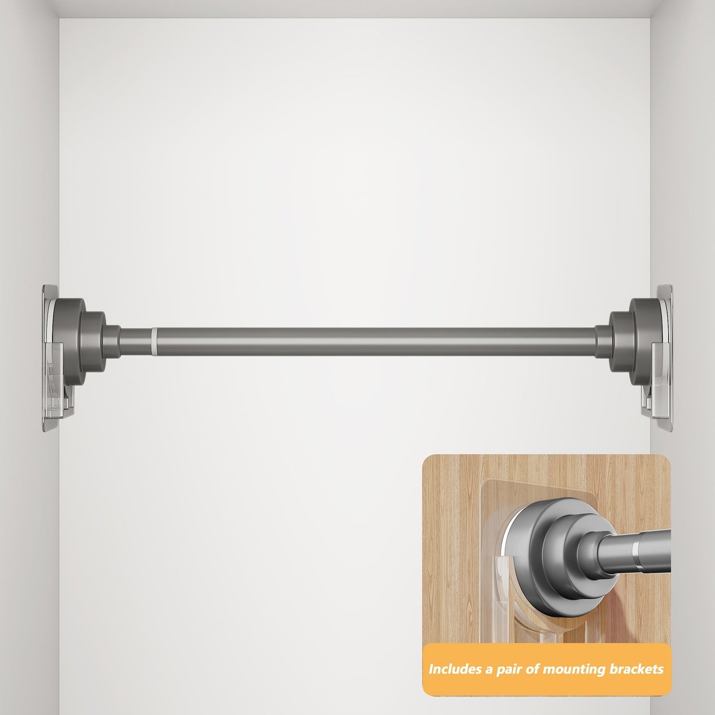 Tension Rod Stainless Steel No Drill – Adjustable Curtain Rod for Wardrobe Bathroom Bedroom, Clothes Drying Rod, Multiple Sizes & Colors