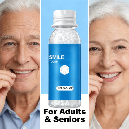 Moldable Fake Teeth Kit for Adults & Seniors, Temporary Dental Veneers Missing Tooth Filling Snap On Teeth