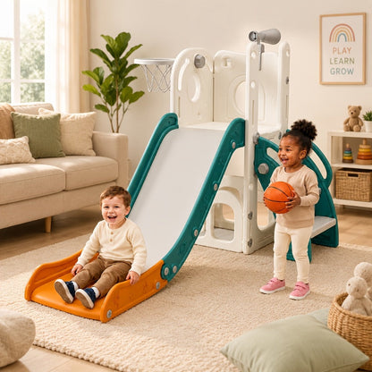 Toddler Slide & Climber Playset L-Shaped Indoor Outdoor Playground with the Listed Color, Size or Set Options for Everyday Use