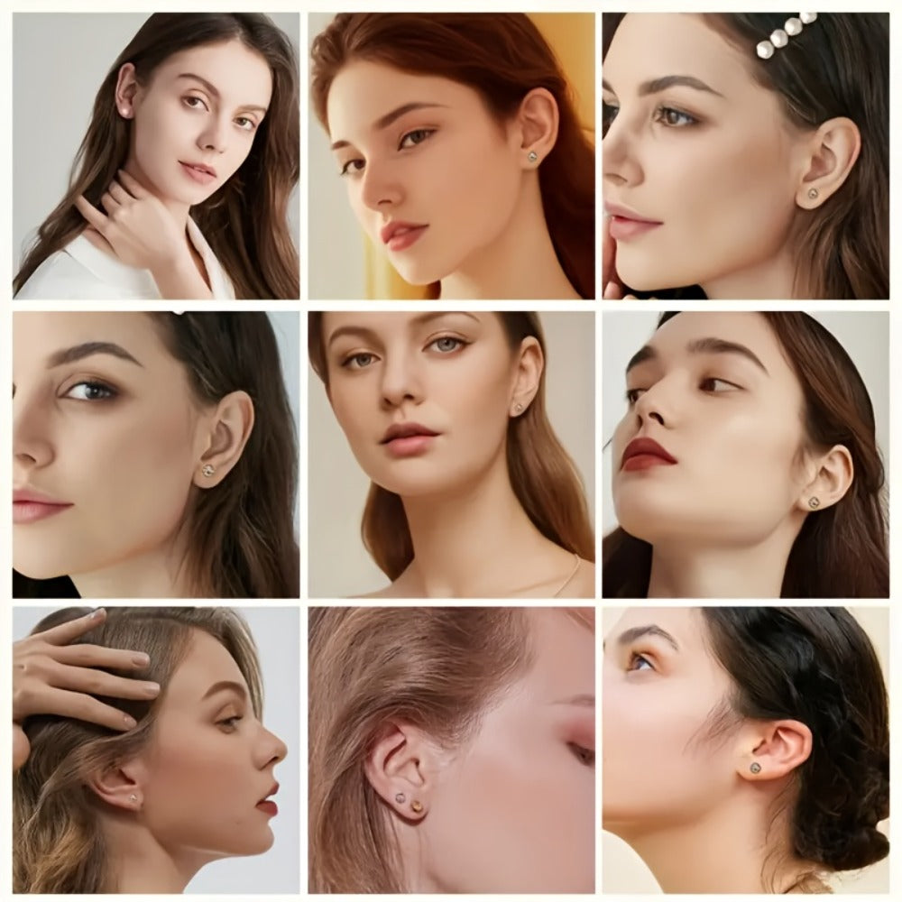 Ear Piercing Kit with 34 Stainless Steel Ear Studs Professional Piercing Gun Safe One-Click for Bath Time, Home Spa and Personal Care