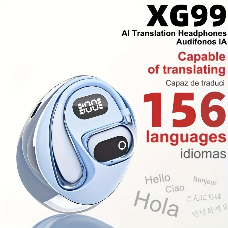 Stylish AI Translation Earbuds 150 Languages Wireless Delay-Free Music Real-Time Voice Translator Rechargeable Type-C Charging Case