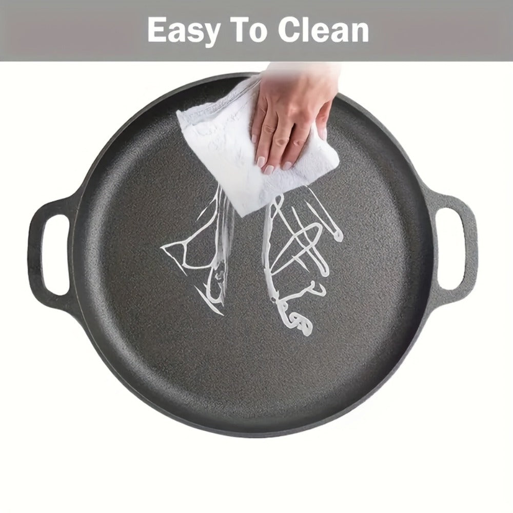 Cast Iron Frying Pan Non-Stick 11 Inch 28cm, Anti-Deformation Even Heating, Oven & Induction Safe Skillet for Pizza Barbecue & Camping