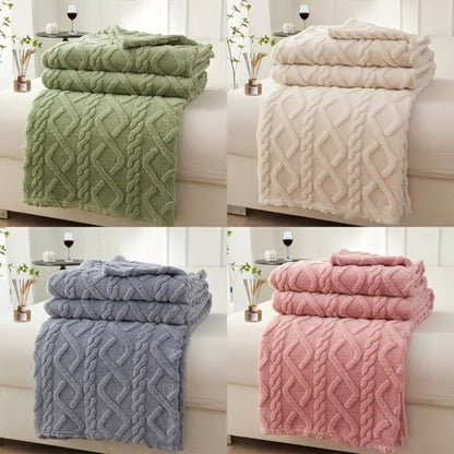 3D Plush Dense Weave Fleece Blanket, Ultra- Throw for Bed, Couch, Travel & Outdoor, Air-Conditioning Friendly