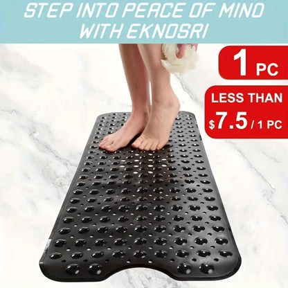 Non-Slip Bath Mat with Suction Cups Machine Washable Quick-Dry Shower Mat with Drain Holes Bathtub Mat for Bathroom Tub Safety Comfort Wet