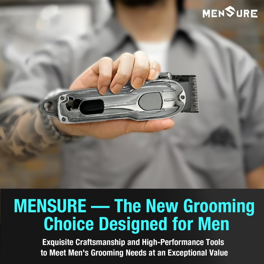 Hair Clipper MENSURE Single or Two-Tool Cordless Set with Type-C Charging, LCD Display and Seven Guide Combs