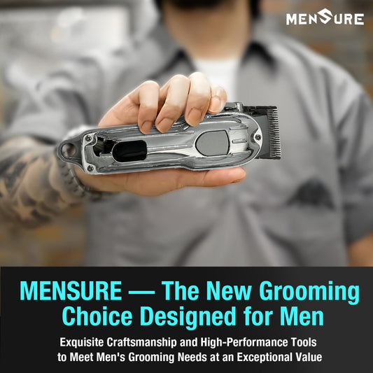 Hair Clipper MENSURE Single or Two-Tool Cordless Set with Type-C Charging, LCD Display and Seven Guide Combs
