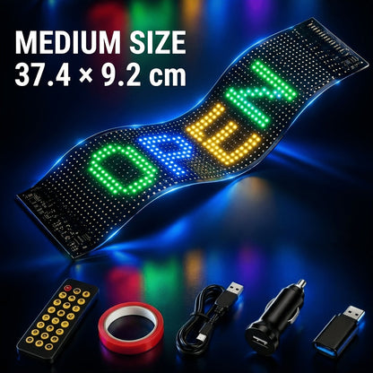 Programmable LED Sign, Flexible Matrix Display with App Control, Custom Text & Animations, Music Sync