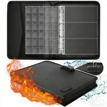300-Pocket Coin Collection Book with Lock – Fireproof Holder, 72 Currency Sleeves, Coin Organizer Album for Pennies