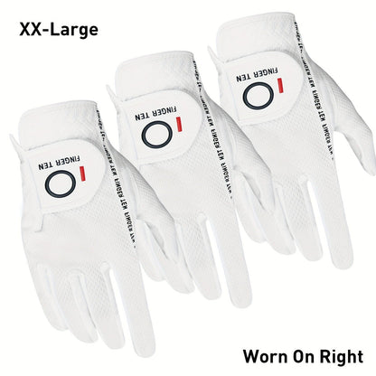 Wet Weather Golf Gloves Rain Grip 3-Pack for Men | Breathable Water-Resistant Golf Gloves for Left & Right Hand