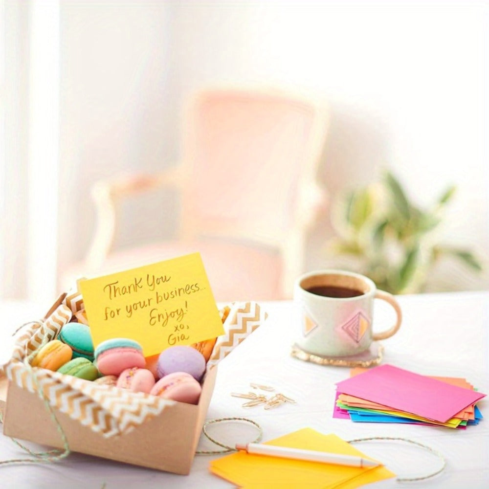 Blank Cards with Envelopes 4x6 Inch | 40 or 80 Sets Colorful Rainbow DIY Greeting Cards | Single Panel Holiday Christmas Birthday Note Cards