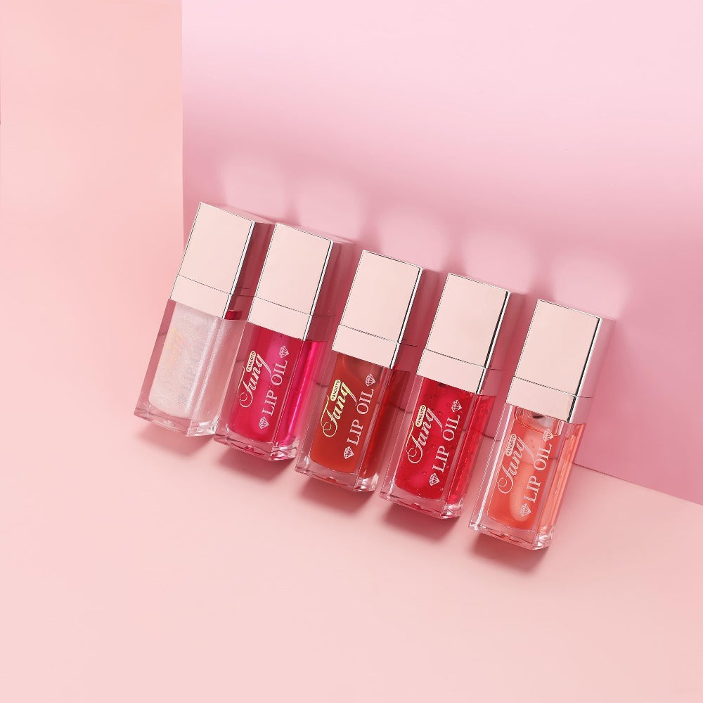 Plumping Lip Gloss Oil Set 3pcs 6pcs Transparent Glow Lip Plumper – High-Shine Glossy Finish in Berry Coral Pink Red