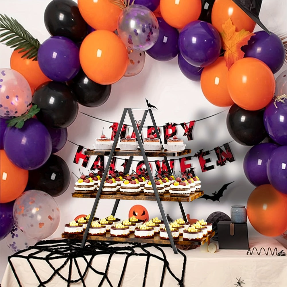 3-Tier Wooden Cupcake Stand, Holds 50 Cupcakes, Dessert Display Rack for Wedding, Birthday Party & Halloween