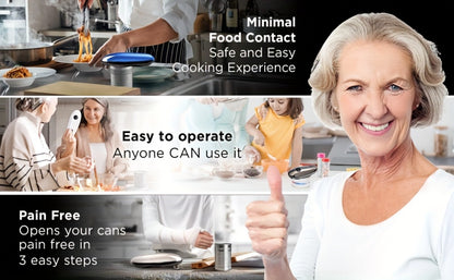 Kitchen Expert Battery Can Opener with One-Touch Control, Circular Rim Operation and Four Colors