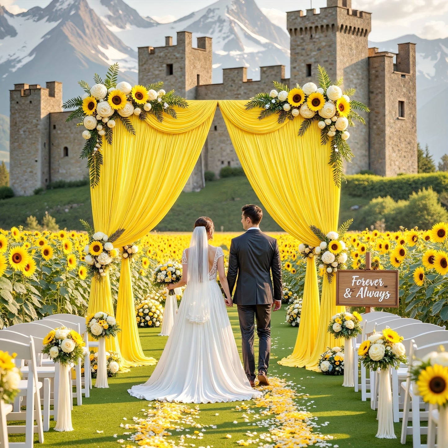 Photography Backdrop 4-Pack 5x10ft Polyester Spandex Background Cloth | Wrinkle-Resistant, Soft & Smooth with Pole Pockets | Wedding